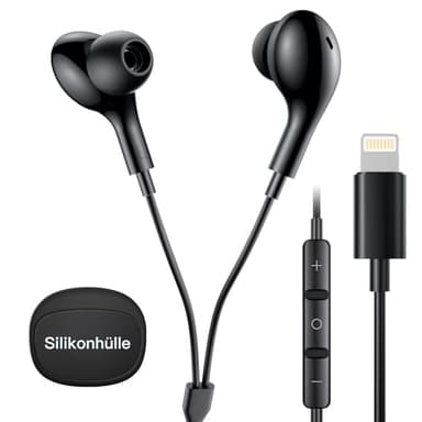 Auriculares para iPhone, Auriculares con Cable iPhone Cascos con Cable y Microfono【Certificación MFi】 HiFi Estéreo Control de Volumen, Compatible con iPhone 14/13/12/11/SE/X/XS/XR/8/8 Plus/7 Plus
