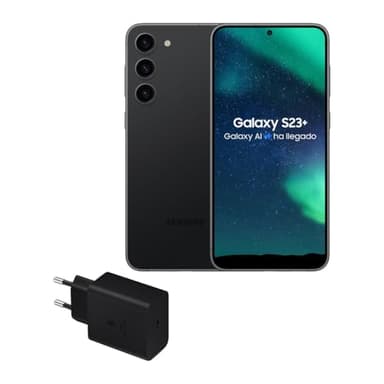 Samsung Galaxy S23+, 512GB + Cargador de 45W - Smartphone Android con IA, Teléfono Móvil Desbloqueado, Color Negro (Versión Española)