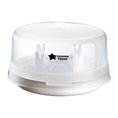 Tommee Tippee Esterilizador de vapor para microondas para biberones y accesorios, elimina los virus* y 99,9% de bacterias,esterilización de 4 min