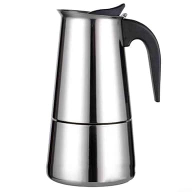 Besttoolifes Cafetera Moka de inducción, tazas de acero inoxidable, cafetera italiana para el hogar, viajes, camping, cafetera con válvula de seguridad (450 ml)