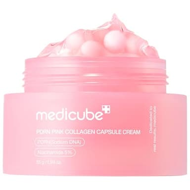 medicube Salmon DNA PDRN Capsule Cream 1.94 oz – Crema hidratante ligera con PDRN y niacinamida para tono desigual e hidratación luminosa