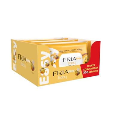 Fria Easy Toallitas para el Cambio de Pañal del Bebé, con Aloe Vera y Extracto de Miel con Efecto Hidratante de la Piel, Dermatológicamente Testadas, Paquete de 330 Toallitas