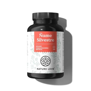 NATURE LOVE® cáps. de ñame silvestre – 180 cáps. veganas – alta dosis con 880 mg de extracto (176 mg diosgenina) por dosis diaria – probado en laboratorio, sin aditivos no deseados, prod. en Alemania