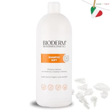 Bioderm Shampoo Soft - Champú Cuero Cabelludo Sensible - Exfoliante Capilar - Tratamiento Anticaspa y Dermatitis Seborreica - Alivia el Picor y Restablece el pH del Cuero Cabelludo - 1000 ml