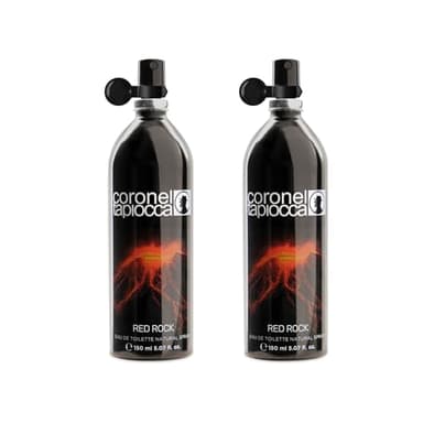 CORONEL TAPIOCCA - Red Rock, Colonia Hombre, Pack de 2 x 150 ml, Perfume Formato Spray, Eau de Toilette Natural y Masculina, Aroma Amaderada Oriental, Fragancia Fresca y de Larga Duración