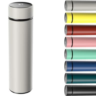 Homealexa Termo Taza de Viaje con Pantalla LED Táctil, 500ML Taza Térmica de Acero Inoxidable Doble Pared, Botella Aislada a Prueba de Fugas para Oficina, Escuela, Exterior