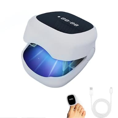 WRQIOO Laser Uñas Hongos, Laser Onicomicosis con Visualización de La Hora, Recargable Dispositivo de Tratamiento Antimicótico de Uñas con 4 Luces Azules y 2 Luces Infrarrojas
