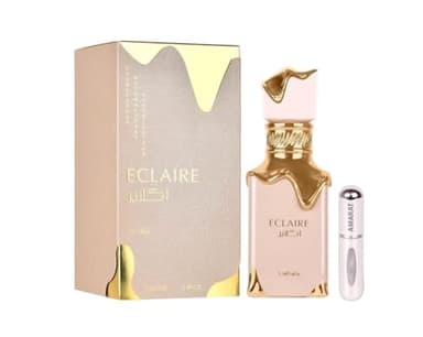 Perfume Eclaire 100ML, Perfume Árabe para Mujer de Larga Duración, Eau da Parfum Importado desde Dubái, Incluye Atomizador Recargable 5ML, Fragancia Floral y Dulce (Eclaire)