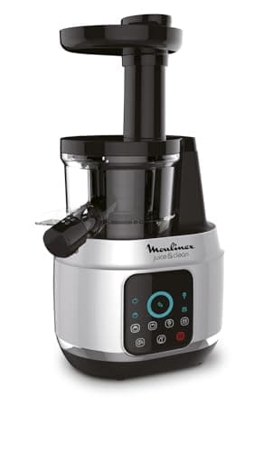 Moulinex Juice and Clean ZU420E10 Licuadora de prensado en frío, 150 W, 0.8 L, Plástico/acero inoxidable , Gris/Negro