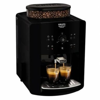 Krups Arábica Cafetera Espresso Automática, 1450 W, 1.7 litros, Acero Inoxidable, Negro