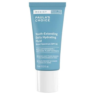 Paula's Choice RESIST Crema Fluida Hidratante Facial SPF 50 - Crema Solar Antiedad y Antiarrugas - Loción Ligera para Pieles con Imperfecciones - Vitamina E - Pieles Mixtas a Grasas - 15 ml