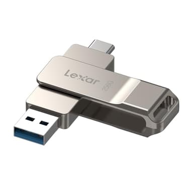 Lexar D40E 256 GB Unidad de Almacenamiento USB 3.2 Gen 1 Type-C Unidad Flash USB-C Carcasa de Metal Diseño Giratorio Unidad Flash USB (LJDD40E256G-BNSNG)