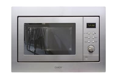 Candy MIC201EX, Microondas integrable con grill, 20L, Digital, Con marco, 8 programas automáticos, Plato giratorio 24,5cm, Descongelación tiempo y peso, 800W/1000W, Acero inoxidable antihuellas
