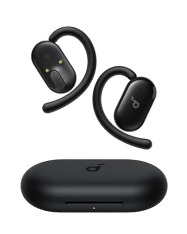 Soundcore Anker V20i Auriculares Open-Ear, Ganchos Giratorios para Orejas, Ajuste Ceñido, Graves Potentes, Llamadas Nítidas, IP55, Luces Led, 36 h de Autonomía, Bluetooth 5.4, Conexión Multipunto