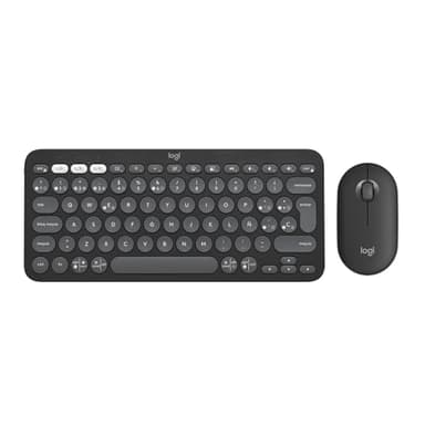 Logitech Pebble 2 Combo, Teclado y ratón inalámbricos, discretos, portátiles, Personalizables, Logi Bolt, Bluetooth, Easy-Switch para Windows, macOS, iPadOS, Chrome, QWERTY Español, Grafito