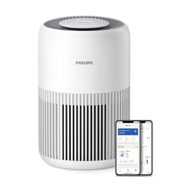 Philips Purificador de aire Serie 900, HEPA NanoProtect + Filtro de carbón activo, CADR 250m³/h para alérgicos de 65m², silencioso, inteligente y de bajo consumo AC0950/10, Arctic White