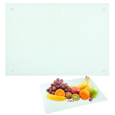Tabla de Cortar de Vidrio 20X28 cm, Tabla de Cortar Transparente Resistente al Calor, Glas Schneidbrettchen los Arañazos, Duradero Tablas de cortar de vidrio templad para Encimera de Cocina, Mesa