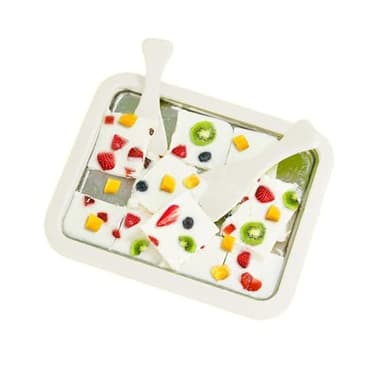 Eabdice Máquina de Helado Instantánea, Heladera Instantánea, Máquina para Hacer Rollos de Helado, Juego de Bricolaje de Rollos de Hielo con 2 Espátulas para Gelato Sorbete Yogur