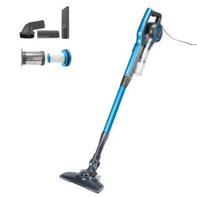 Black+Decker - Aspiradora Escoba con Cable sin Bolsa | 2 en 1 BXVMS600E | 600 W | Cable de 6 m | Potente y Ligera | Sistema Ciclónico | Filtro HEPA