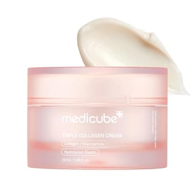 medicube Crema De Triple Colágeno, Hidratante Y Reafirmante Con Ácido Hialurónico, Elastina De Primera Calidad Y Manteca De Karité, Crema De Triple Colágeno Para El Cuidado De Las Arrugas, 1.69 Oz