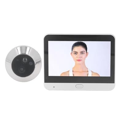 Cámara de Mirilla Inalámbrica 1080P Intercomunicador de Visión Nocturna de 120 Grados Visor de Puerta Digital con Monitor a Color de 4,3 Pulgadas, Conexión WiFi, Intercomunicador