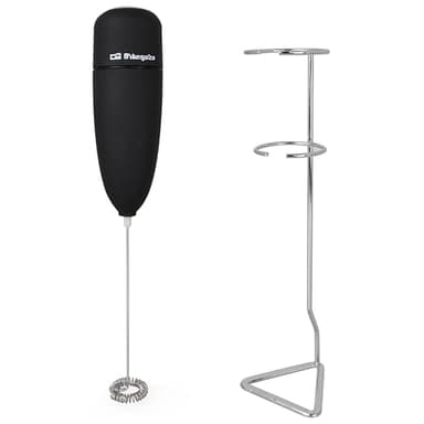 Orbegozo MN 3800, Espumador de leche, crea leche espumosa en segundos, carcasa de tacto suave, fácil limpieza, incluye soporte, color negro
