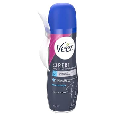 Veet Crema Depilatoria Corporal para Mujer, Con Spray, Piel Sensible, 150 ml