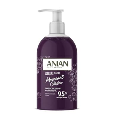 ANIAN - Jabón de Manos Moussant, 500 ml, para Todo Tipo de Piel, con Glicerina, Mantiene la Hidratación de la Dermis, Puede Usarse Varias Veces al Día, + 95% Ingredientes de Origen Natural