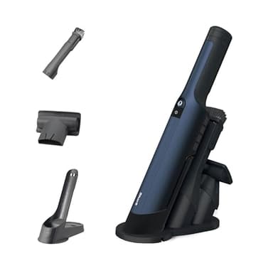Shark WandVac 2.0 Aspiradora de mano sin cable, pequeña y ligera, gran capacidad de succión, boquilla estrecha y cepillo para polvo, cepillo multisuperficie, base de carga, azul, WV270EU