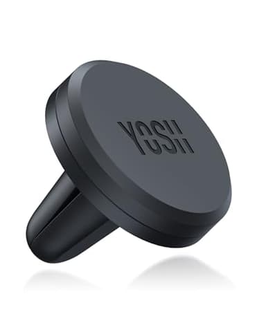 YOSH Soporte Movil Coche Iman, Soporte Magnetico Teléfono Coche para Aire Ventilación, Imanes Mejorados Más Fuertes & Súper Estable, Compatible con iPhone Samsung Huawei, Incluye Placas Metálicas