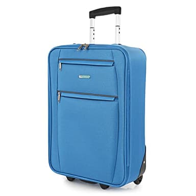 ITACA - Maletas De Viaje Cabina 55X40X20 Material EVA Ligero, Trolley con Ruedas Maleta De Mano para Avion Maleta Cabina Equipaje para Viajes Cortos Compatible Ryanair, Azul Vaquero