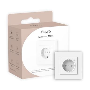 Aqara Enchufe Pared H2 EU con Matter, Requiere Zigbee 3.0 HUB, 16A, Monitoreo Energía y Protección Energía, Programación, Modo Temporizador y Control Voz,Compatible HomeKit, Alexa, Google Home e IFTTT