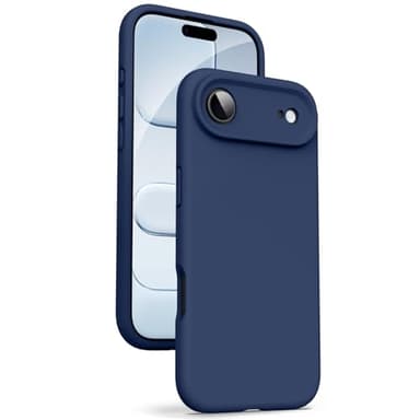 Supdeal Funda Silicona Líquida Case Compatible con iPhone Air, [Protección de Cámara] [Carcasa Forrada de Microfibra] [Capas Protectoras de 4 Tapas], Suave al Tacto y Antigolpes, 6,5", Azul Marino