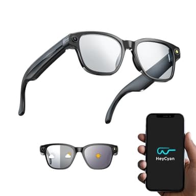 tulilut Gafas Inteligentes IA con Cámara 8MP, Potenciadas por AI ChatGPT, Lentes de Sol con Cambio de Color, Bluetooth, Traducción en Tiempo Real, Asistente de Voz, Micrófonos con Reducción de Ruido