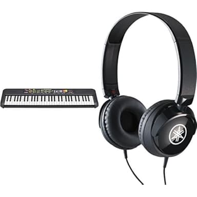 Yamaha Teclado digital PSR-F52, teclado digital compacto para principiantes que incluye auriculares HPH-50