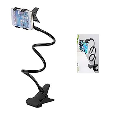 Soporte para teléfono con cuello de cisne, Universal de Clip Sostenedor para Télefono Móvil, Soporte Rotación de 360 Flexible, Ajustable, Plegable para Mesa Aguantar Movil Cuello de Cisne (negro)