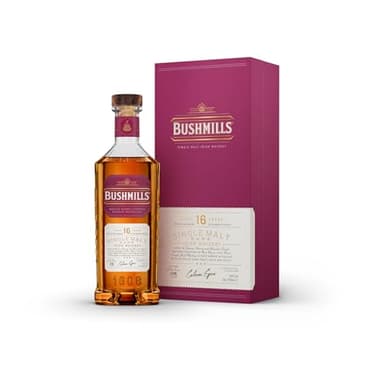 Bushmills - Whiskey Irlandés 16 años - Single Malt Triple Destilado - Whisky Premium - Madurado en barrica de Bourbon y Bota de Jerez según la tradición desde 1608 - 700ml - 40º