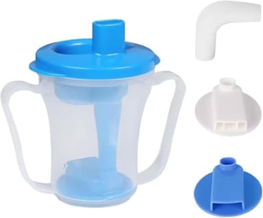 Previene la disfagia y la asfixia Vaso regulador para beber para deglución y trastornos Personas con vaso para sorbos de 5 cc y 10 cc, dispositivos de asistencia Solo líquidos No se utiliza espesante