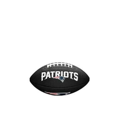Wilson Balón de Fútbol Americano Mini NFL Team Soft Touch, Proporciona Agarre Seguro y Tacto Suave, para Juego al Aire Libre, Equipo: New England Patriots, Color: Negro, Tamaño Mini