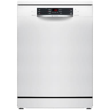 Bosch - Lavavajillas de Libre Instalación, 60 cm de ancho, 13 Servicios, Silencioso, Programa Rápido, Tercera Bandeja para Cubiertos, Blanco, SMS46KW02E