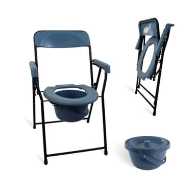 Mobiclinic, Timón, Silla con WC, Plegable, Reposabrazos, Inodoro Portátil Adulto, Asiento ergonómico, Conteras antideslizantes