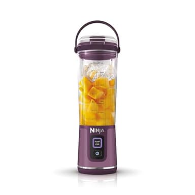Ninja Blast Batidora portátil, Vaso de 530 ml con tapa antigoteo y boquilla para sorber, Minibatidora sin cable, recargable, smoothies, batidos de proteínas, pica hielo y frutas congeladas, BC151EUPR