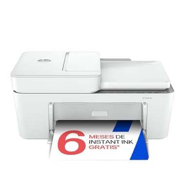 HP DeskJet 4220e 588K43, Impresora Multifunción de Inyección de Tinta A4 a Color, Impresión a Doble Cara Manual, 8,5 ppm, Wi-Fi, ADF, Fax Desde Móvil, 6 Meses de Instant Ink Incluidos, Blanca