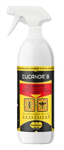 BACTERISAN Cucanor B 750ml | Spray Insecticida de acción fulminante contra todo tipo de insectos rastreros y voladores (hormigas, chinches, pulgas, avispas y especialmente cucarachas).