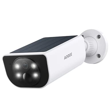 AOQEE Camara Vigilancia WiFi Exterior Solar - 2K Seguridad Camaras Vigilancia Domicilio WiFi 2,4G hz sin Cable con Batería, Humana/PIR Sirena, Visión Nocturna Color, IP65
