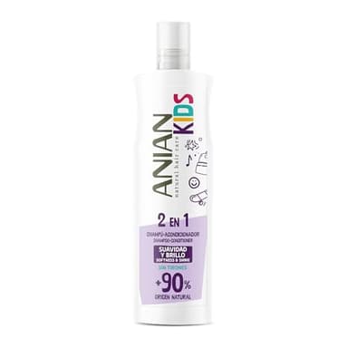 ANIAN KIDS - Champú para Niños, 400 ml, Champú y Acondicionador 2 en 1, Limpieza Profunda sin Irritar, Facilita el Peinado y Desenreda el Cabello, Suavidad y Brillo