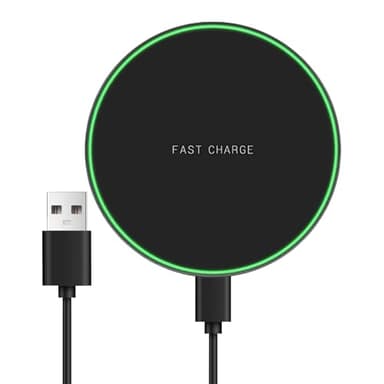 Cargador Inalámbrico Rápido, Qi con Cable de Carga Incluido, Cargador Inalámbrico de Carga Rápida para Teléfonos Inteligentes, Negro De Uso General