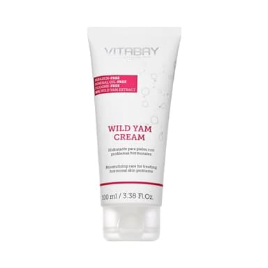 Vitabay Crema De Ñame Silvestre 100ml vegana, 80% Extracto De Raíz De Ñame, 64% Diosgenina, 100% Libre De Nanopartículas, Sin Hormonas Sintéticas, Extra Fuerte, Ingredientes Activos
