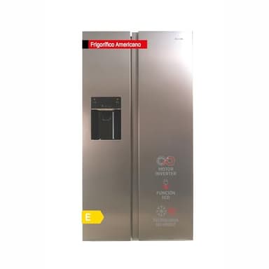 Corberó - Frigorífico Americano CFSBSH830NFXICE | 513L | Nevera No Frost | Inverter | Display + Dispensador de Agua y Hielo | Funciones ECO | Inox
