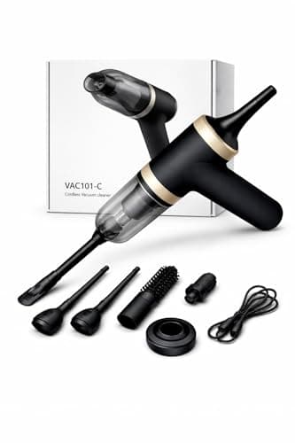 Aspiradora de mano potente 12000 PA.Aspirador y Soplador sin cable.Accesorios coche.Aspirador coche potente.Limpiador de tapicerías/teclados/pelos de mascota.Carga USB. Dos Niveles de Succión.